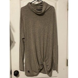 Simply Southern Women's XL Cowl Neck Pullover Sweater Heathered Olive Color